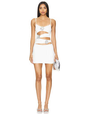 Superdown Revolve Aitana Mini Dress white cut outs  size S
